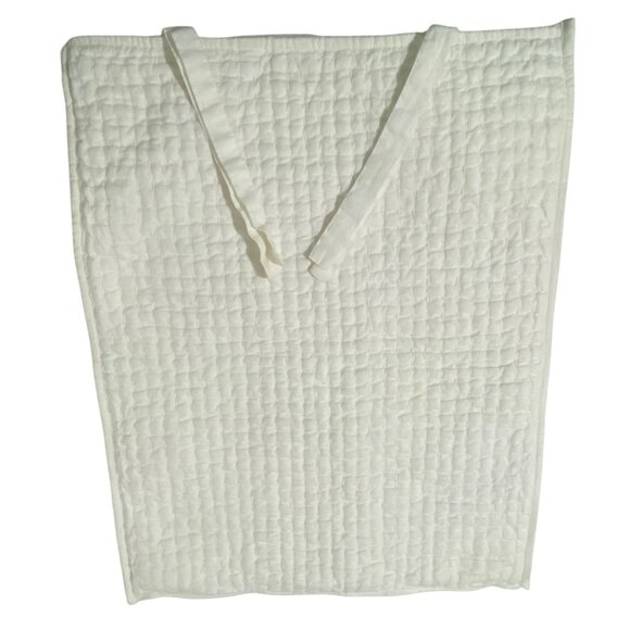 Pottery Barn Pickstitch Standard White Pillow Cover with Ties Farmhouse Bohemian - Picture 3 of 8